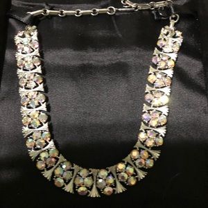 Silver / iridescent stones 16 inch necklace